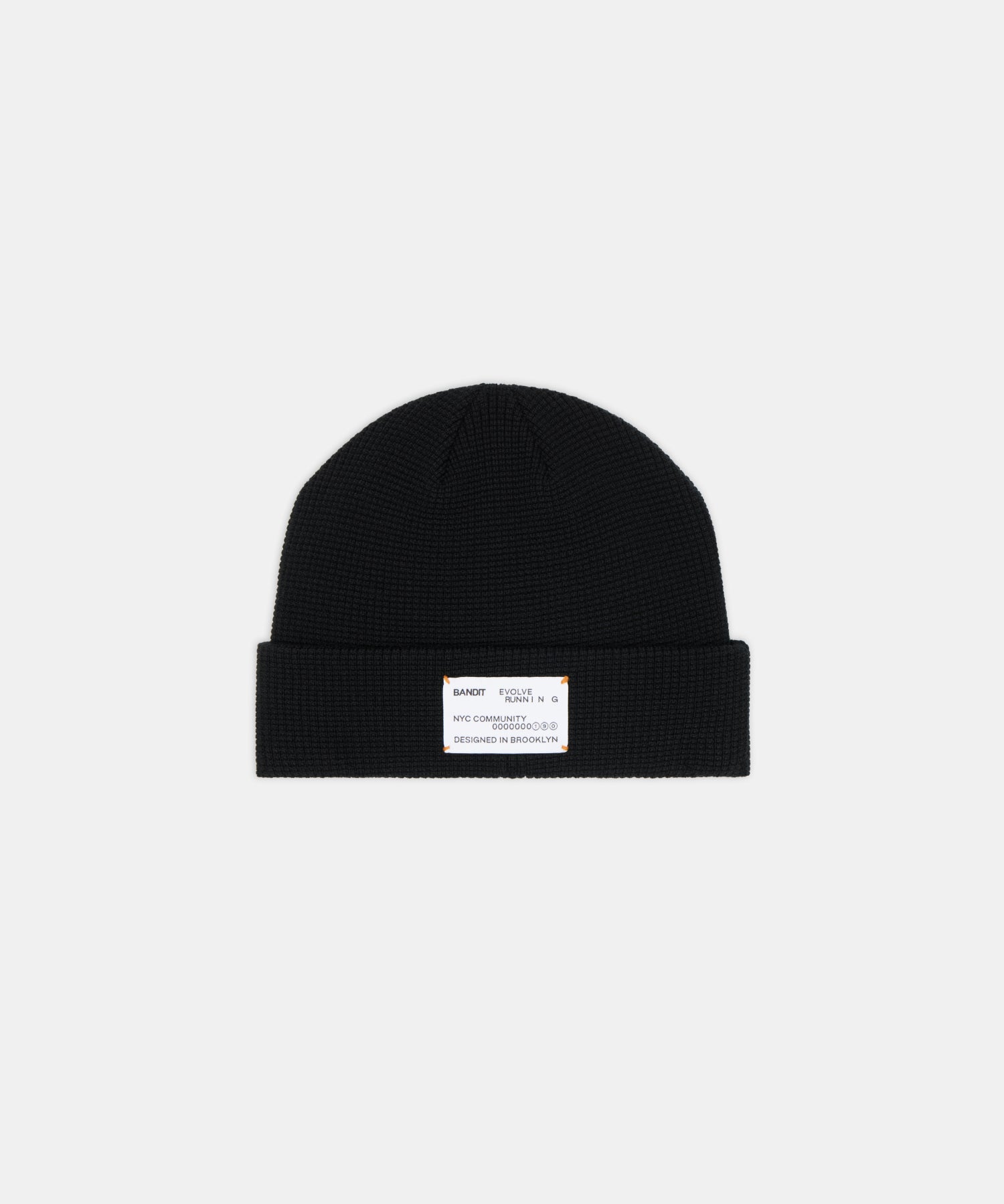 Waffle Patch Beanie - Black