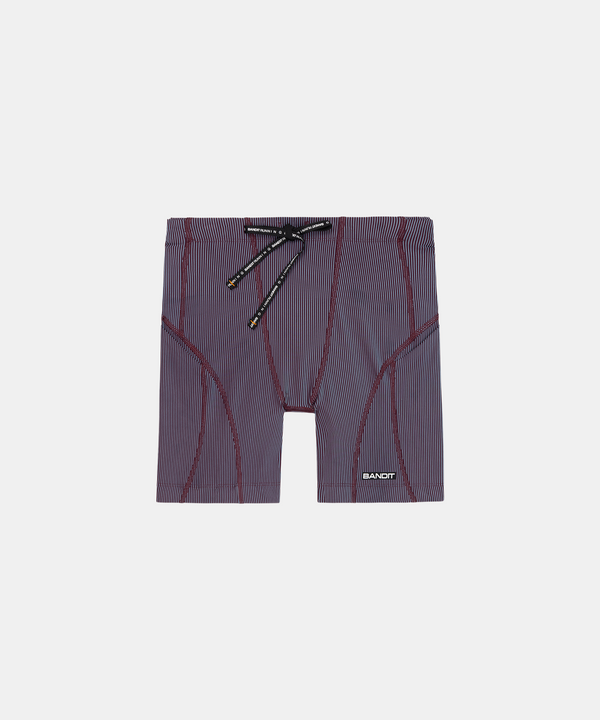 Striped Cadence™ 7 Pocket Quarter Tights - Fig / Vintage Blue