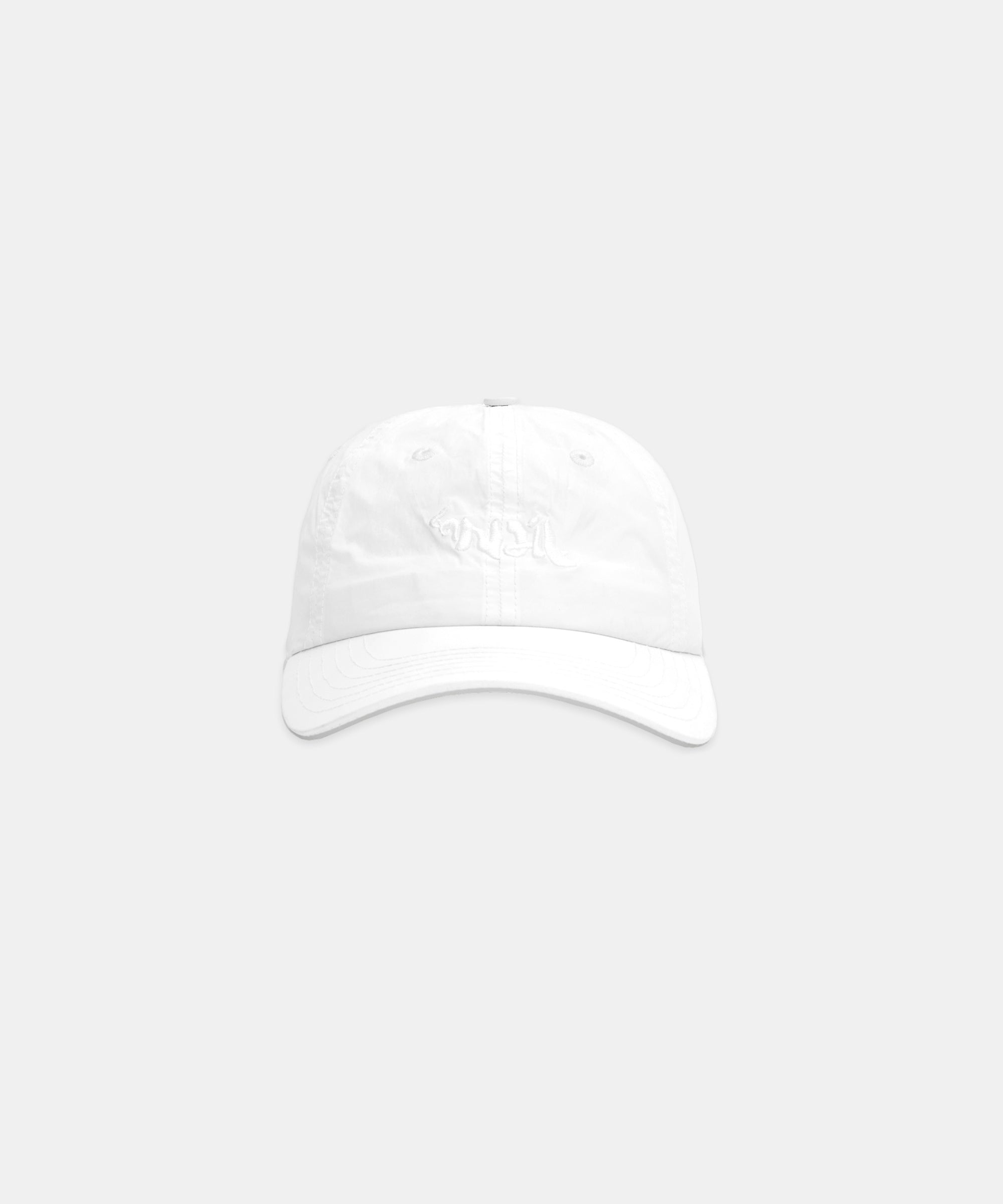 Embroidered Bandit Nylon Dad Hat - White