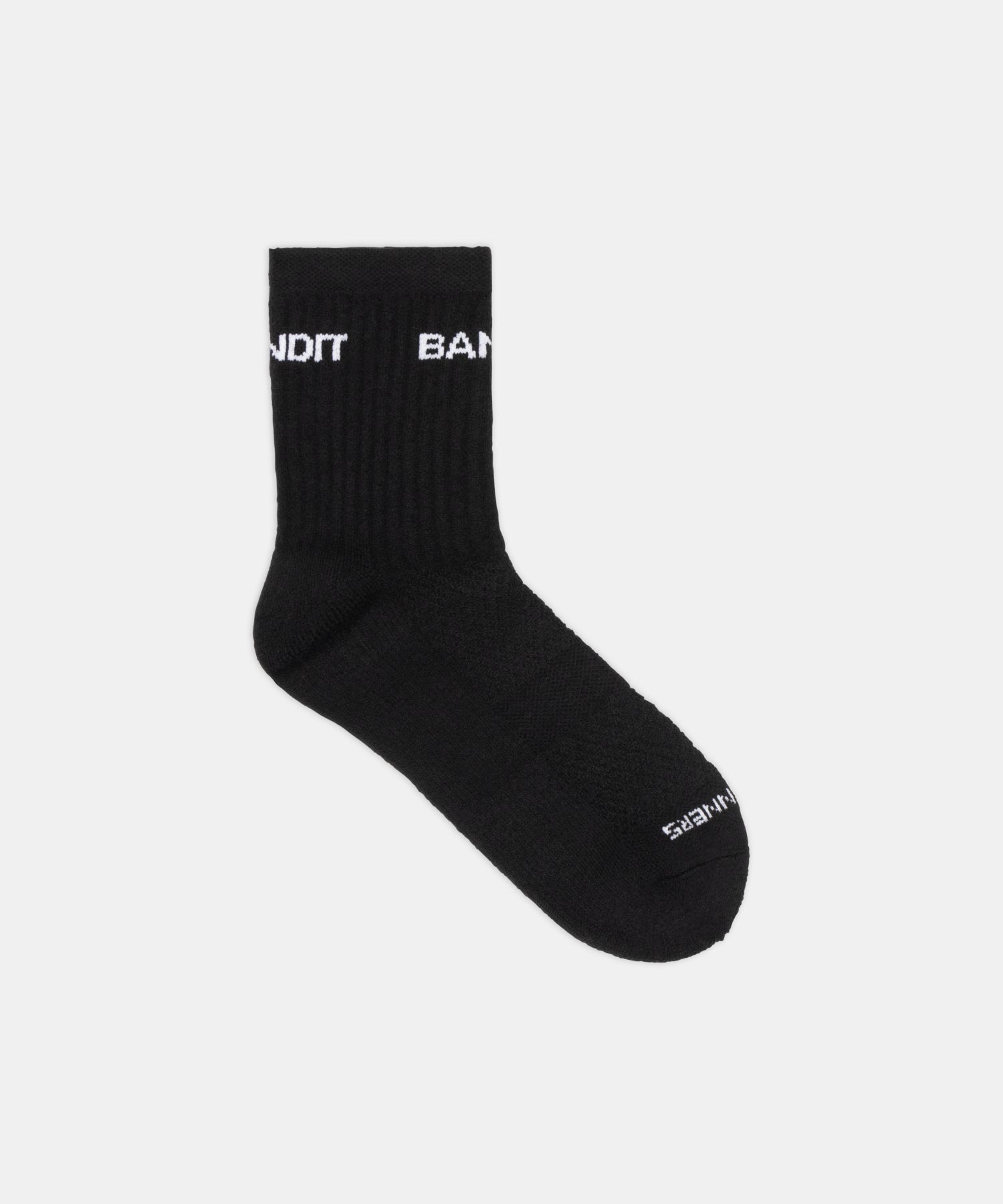 Merino Wool Run Socks - Black / White (2 Pack)