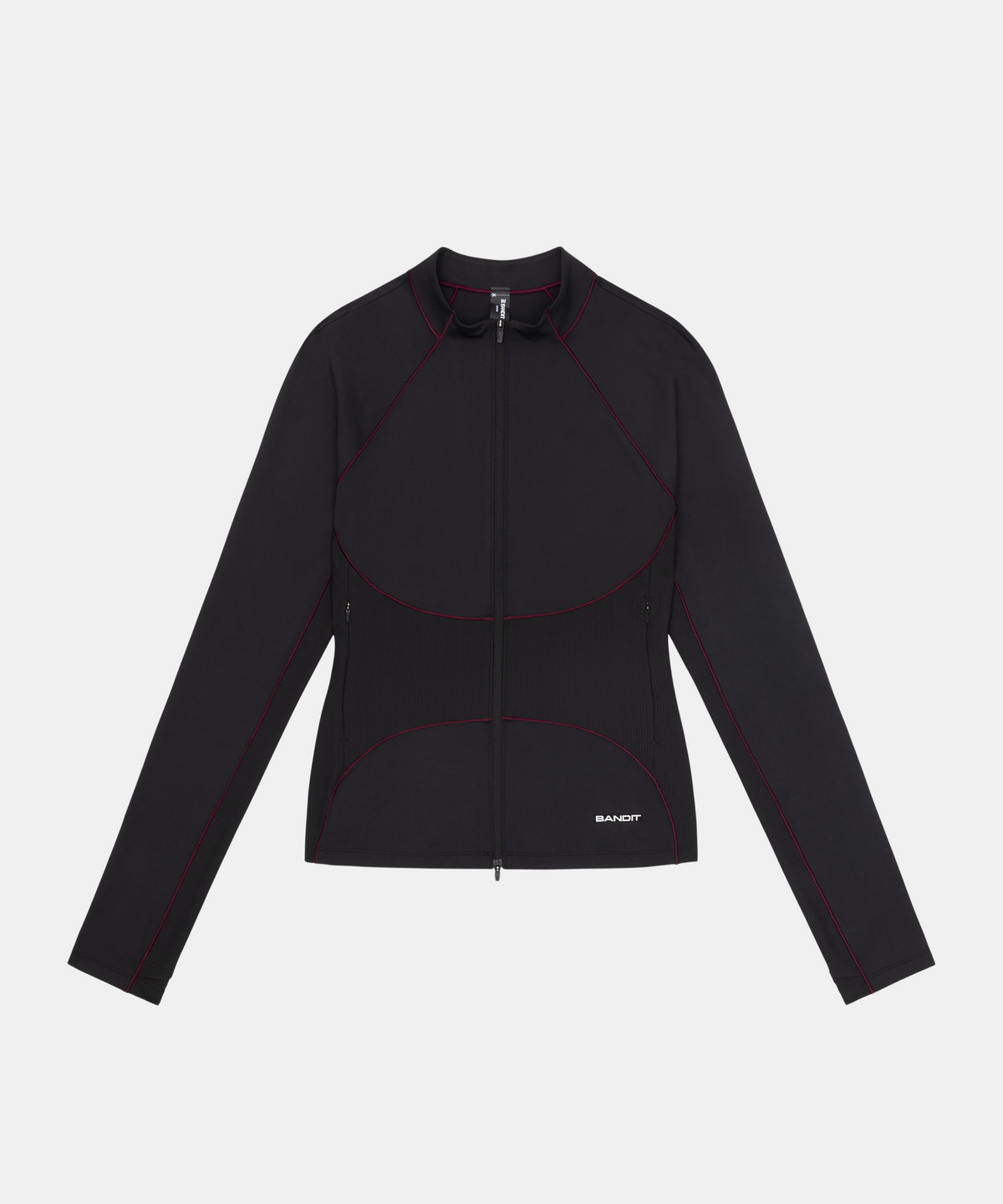 【ブラック】ストレッチ布帛/トリコット ハーフジップブルゾン <PERFORMANCE> (LADIES) Stamina™ Corset 2-Way Zip Jacket - Black / Fig