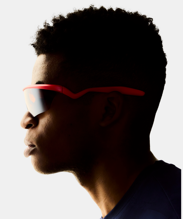 Research Studio Sunglasses - UNCUT - Intense Red with Alpine Silver Rose