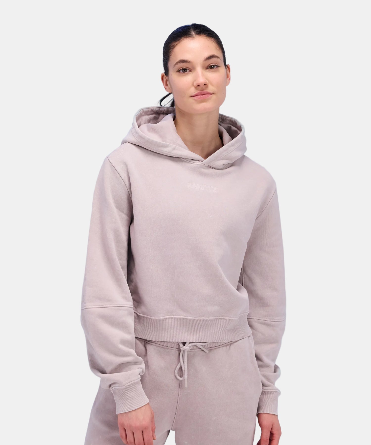 Women's Stitch Logo Cropped Hoodie - Ash