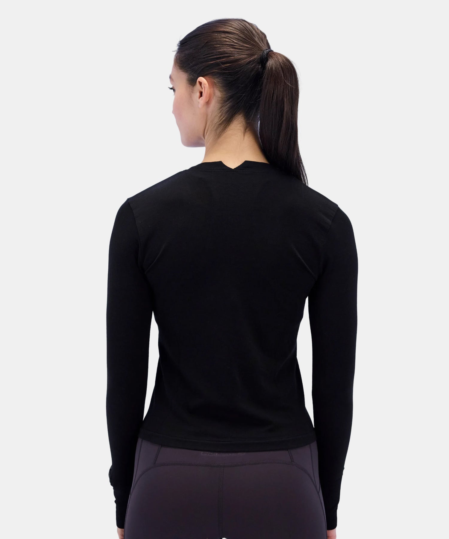 Women's Seamless Wool Blend Long Sleeve - Black