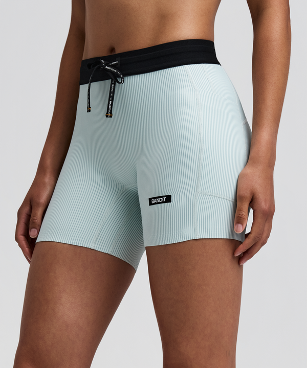 Women's Striped Cadence™ 5" Compression Shorts - Mist / Lagoon