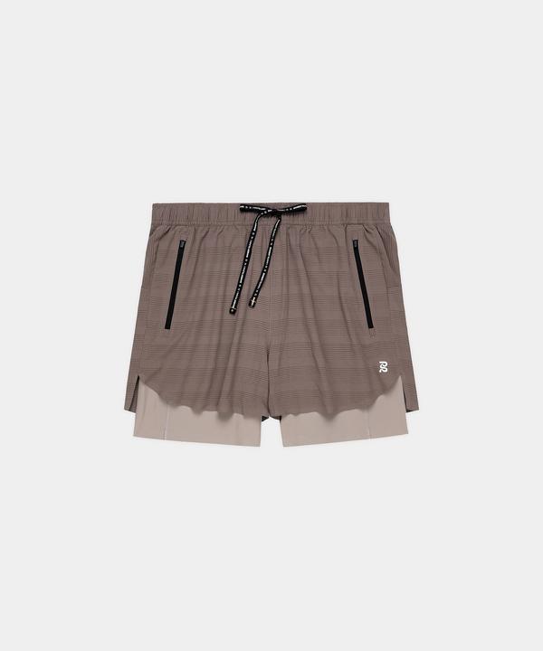 Men's CoolGrid™ 2-in-1 Run Shorts - Cocoa