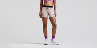 Thumbnail of Women's Striped Cadence™ 5" Compression Shorts - Plaster / Orchid