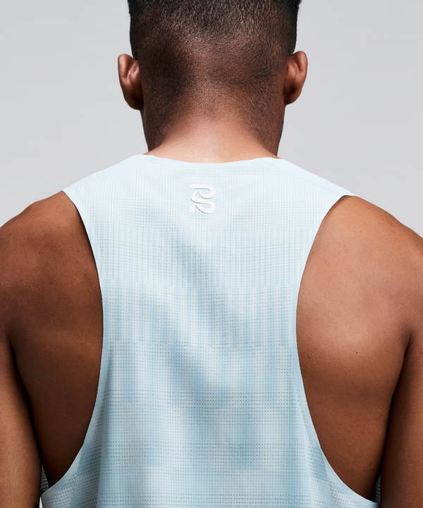 Men's CoolGrid™ Training Singlet with Flopack™ - Growing Grid - Lagoon / Mist