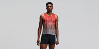 Thumbnail of Men's Shredder™ Shorty Race Singlet - Uneven Gradient - Poppy