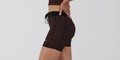 Thumbnail of Women's Striped Cadence™ 5" Compression Shorts - Cacao / Black
