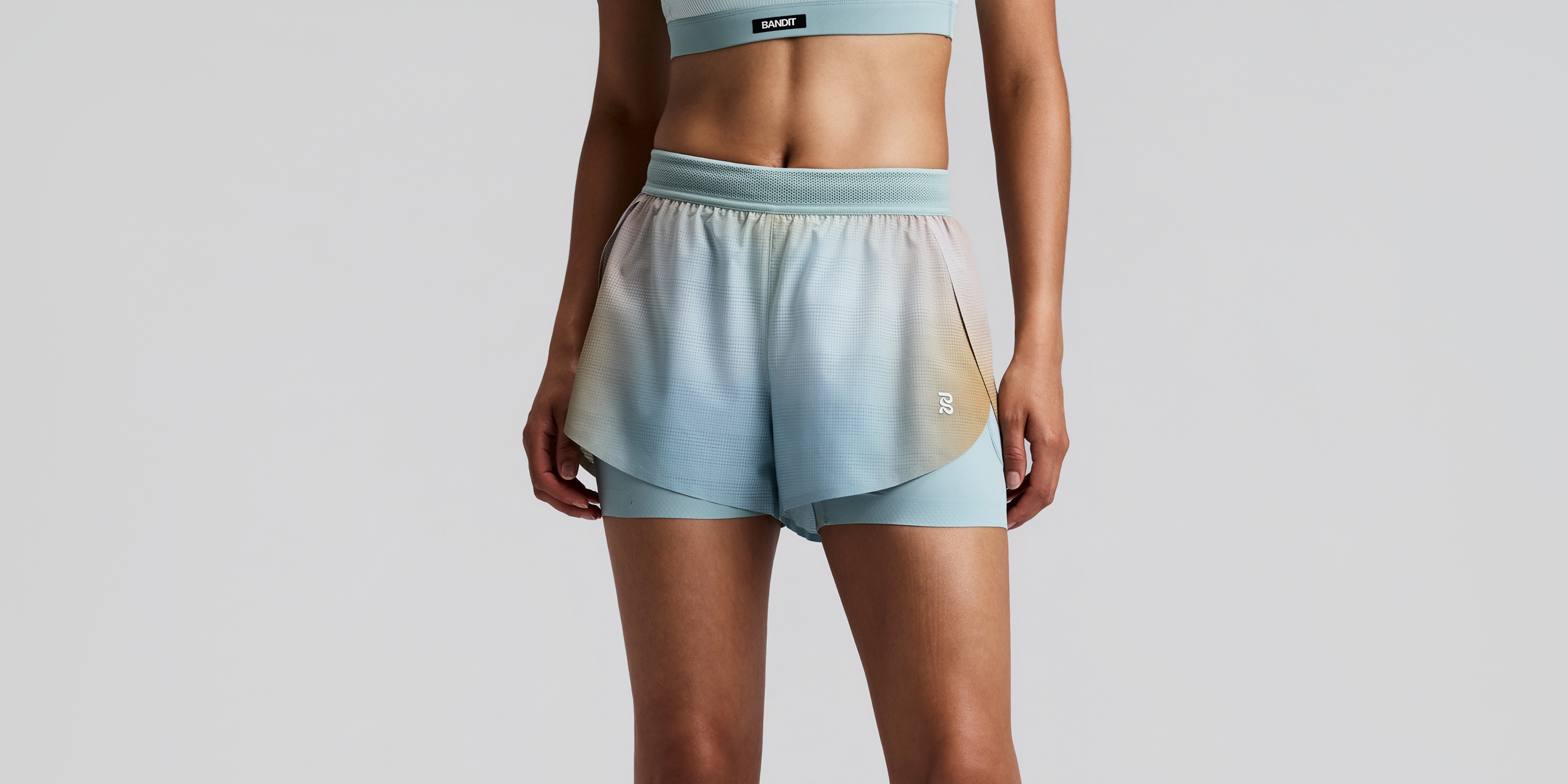 Women's CoolGrid™ 2-in-1 Run Shorts - Lagoon Multi