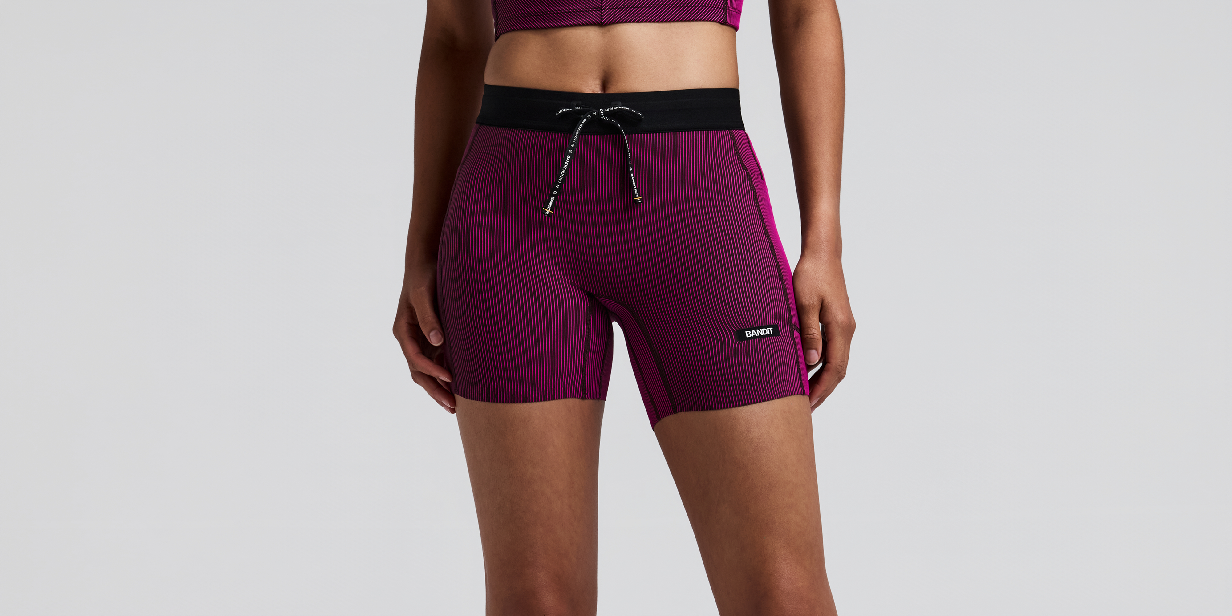 Women's Striped Cadence™ 5" Compression Shorts - Espresso / Azalea