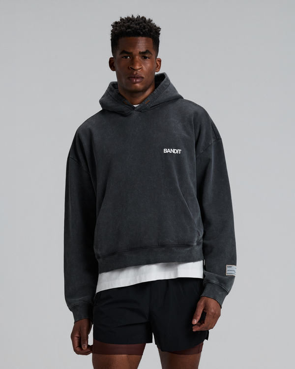Unisex Chroma Wash Cropped Hoodie - Introspection Anthracite