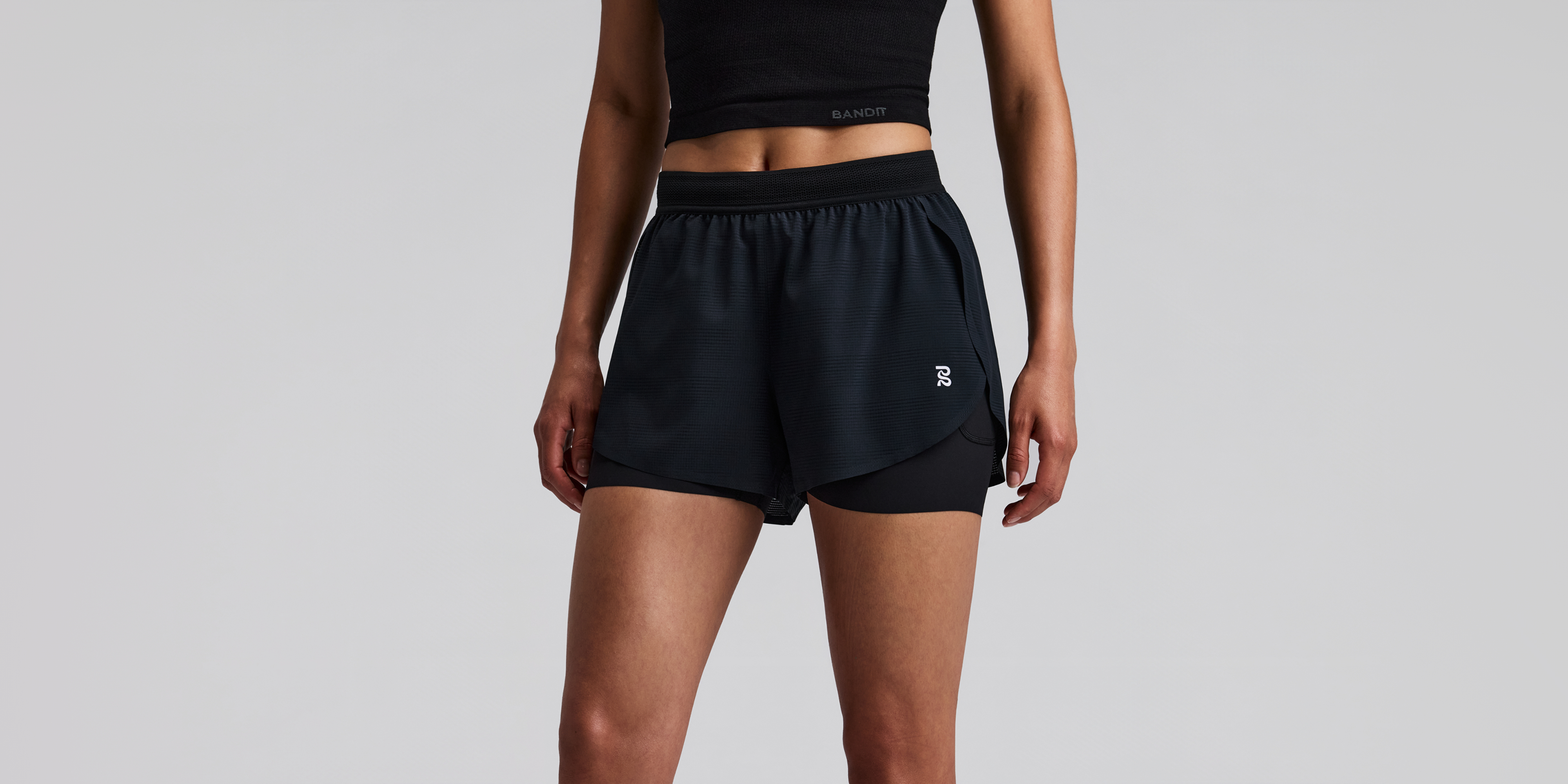 Women's CoolGrid™ 2-in-1 Run Shorts - Black