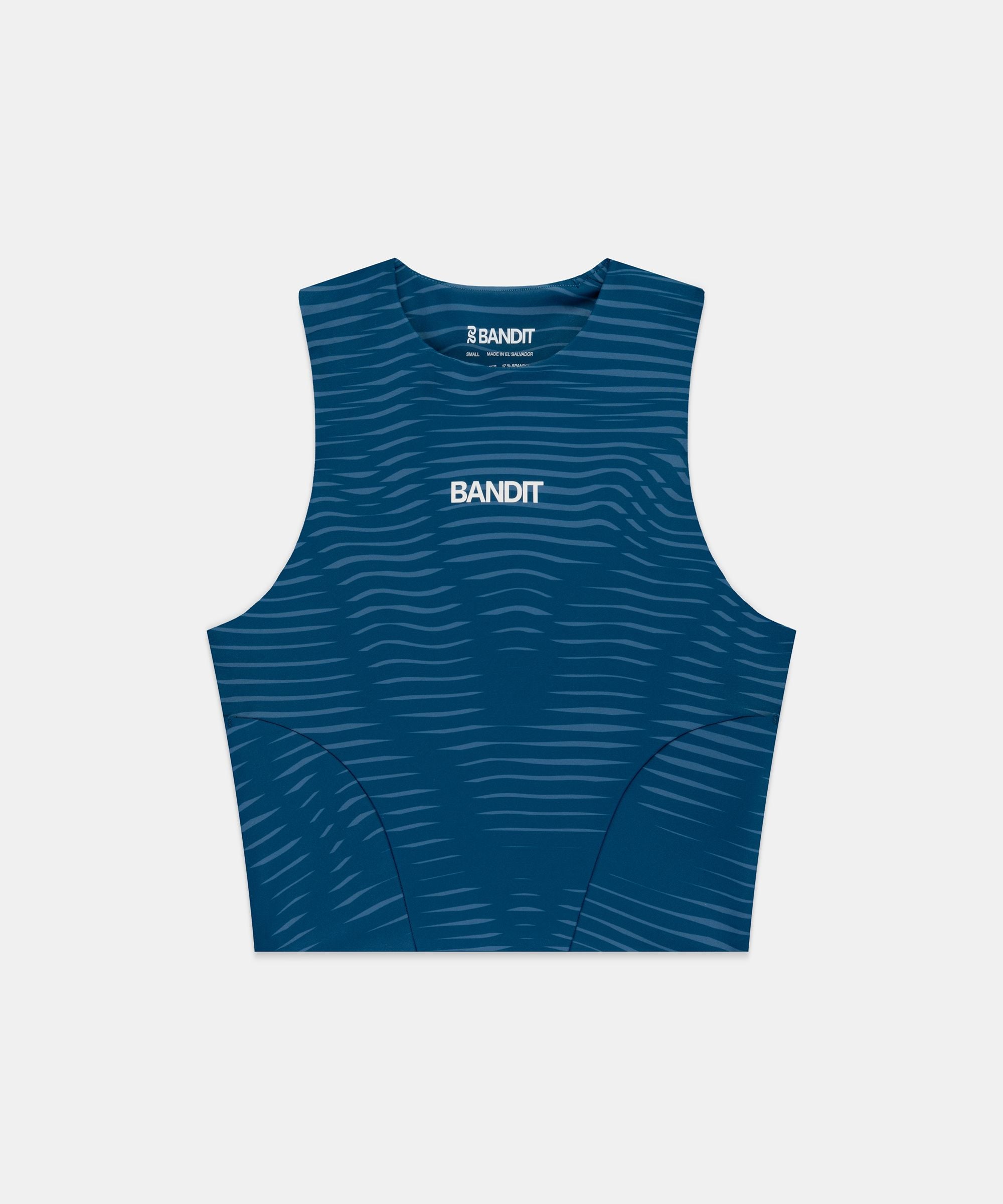 Women's Stamina™ Race Crop - Organic Stripe Ink Blue