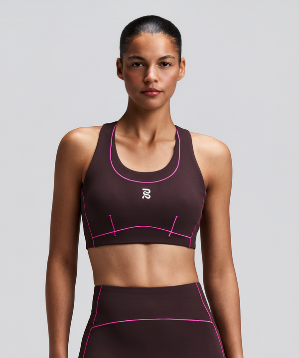 Women's Vanisher™ Pop Stitch™ Arco Run Bra - Espresso