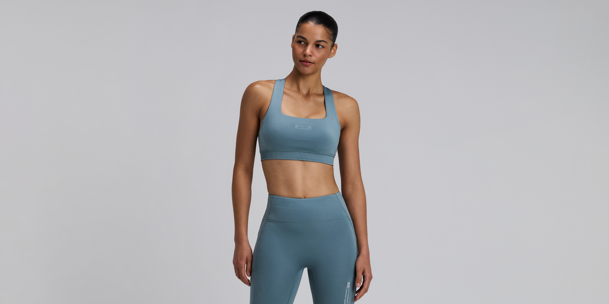 Women's Stamina-V™ Square Neck Run Bra - Tranquil Blue
