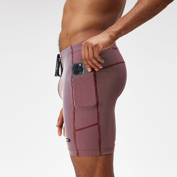 Striped Cadence™ Next Gen 7 Pocket Half Tights - Port