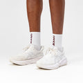 Thumbnail of Lite Run™ Quarter Socks "Vertical Bandit" - White with Port - 2 Pack