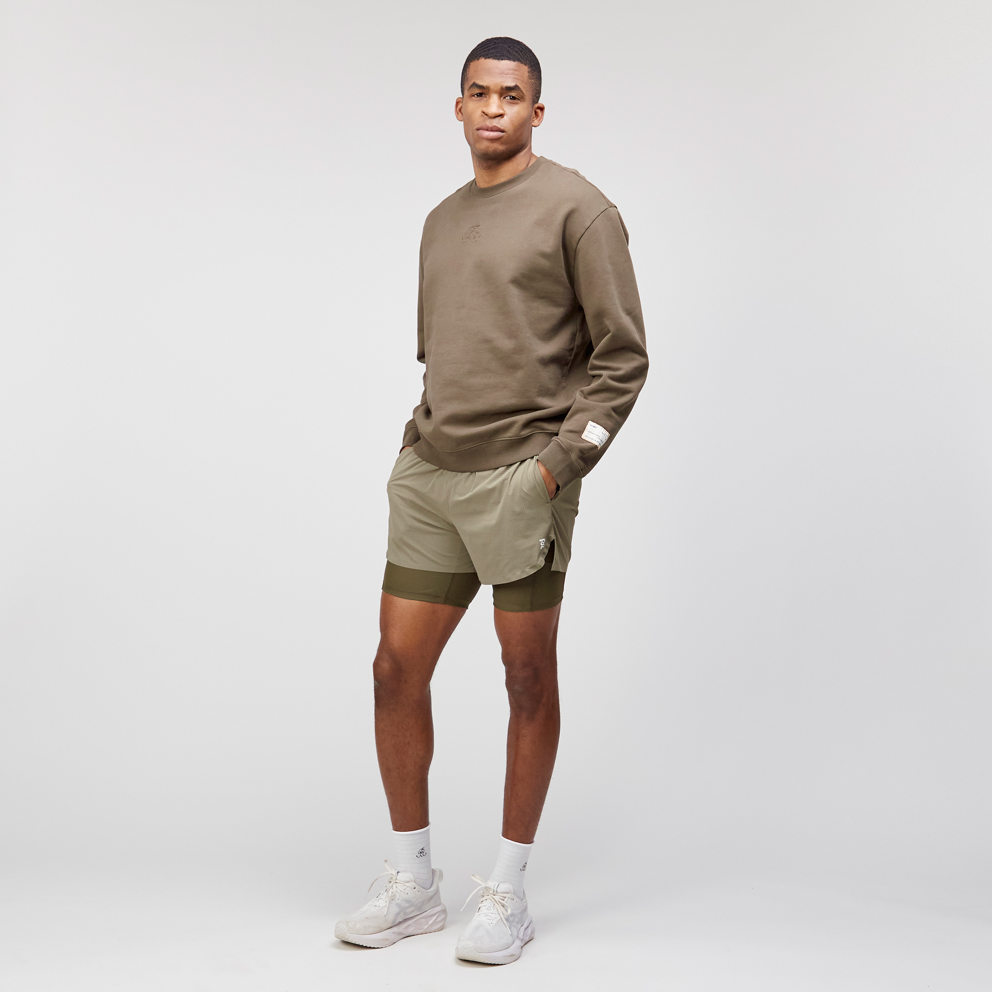 Cotton Fleece Crewneck - Unisex, Dark Fatigue