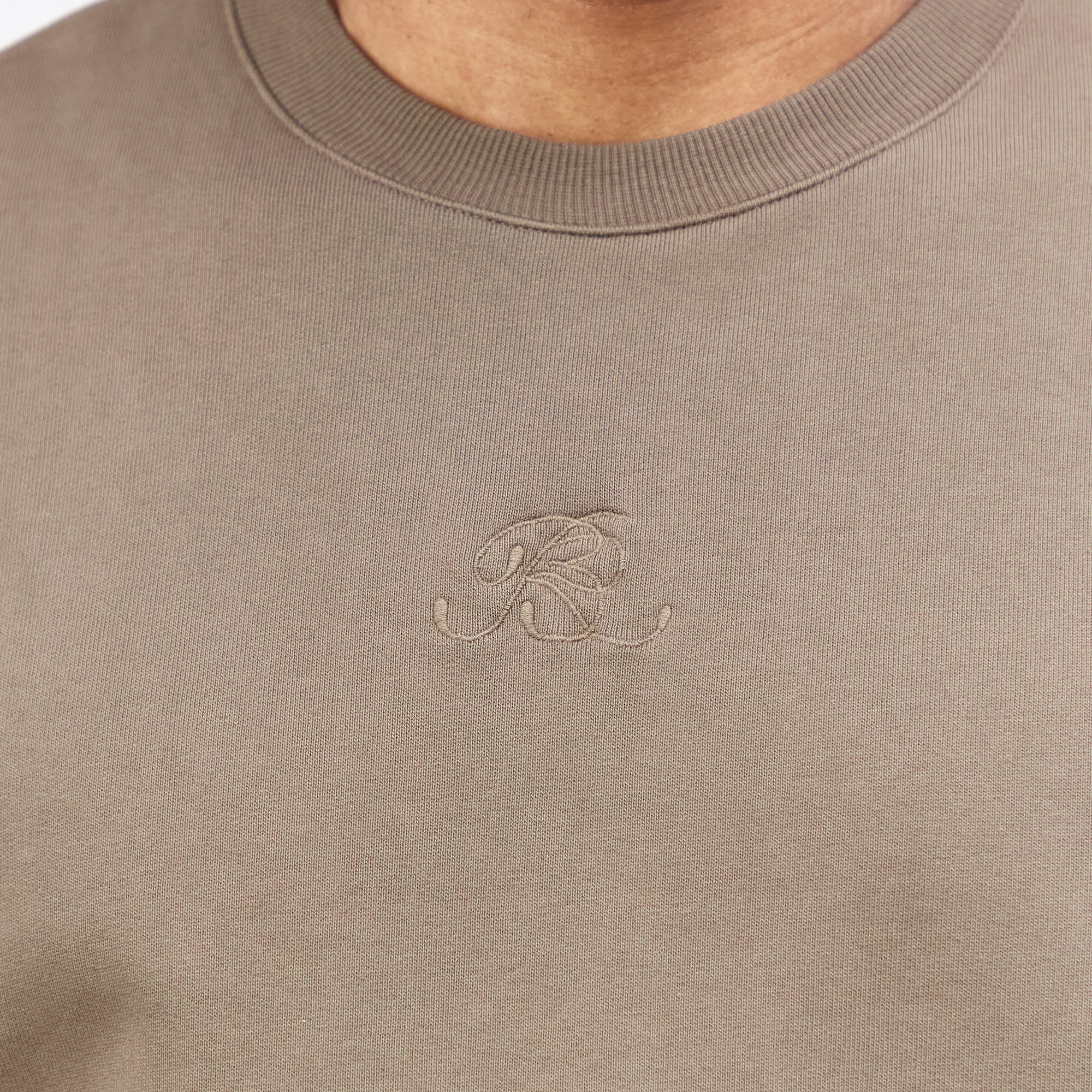 Cotton Fleece Crewneck - Unisex, Dark Fatigue