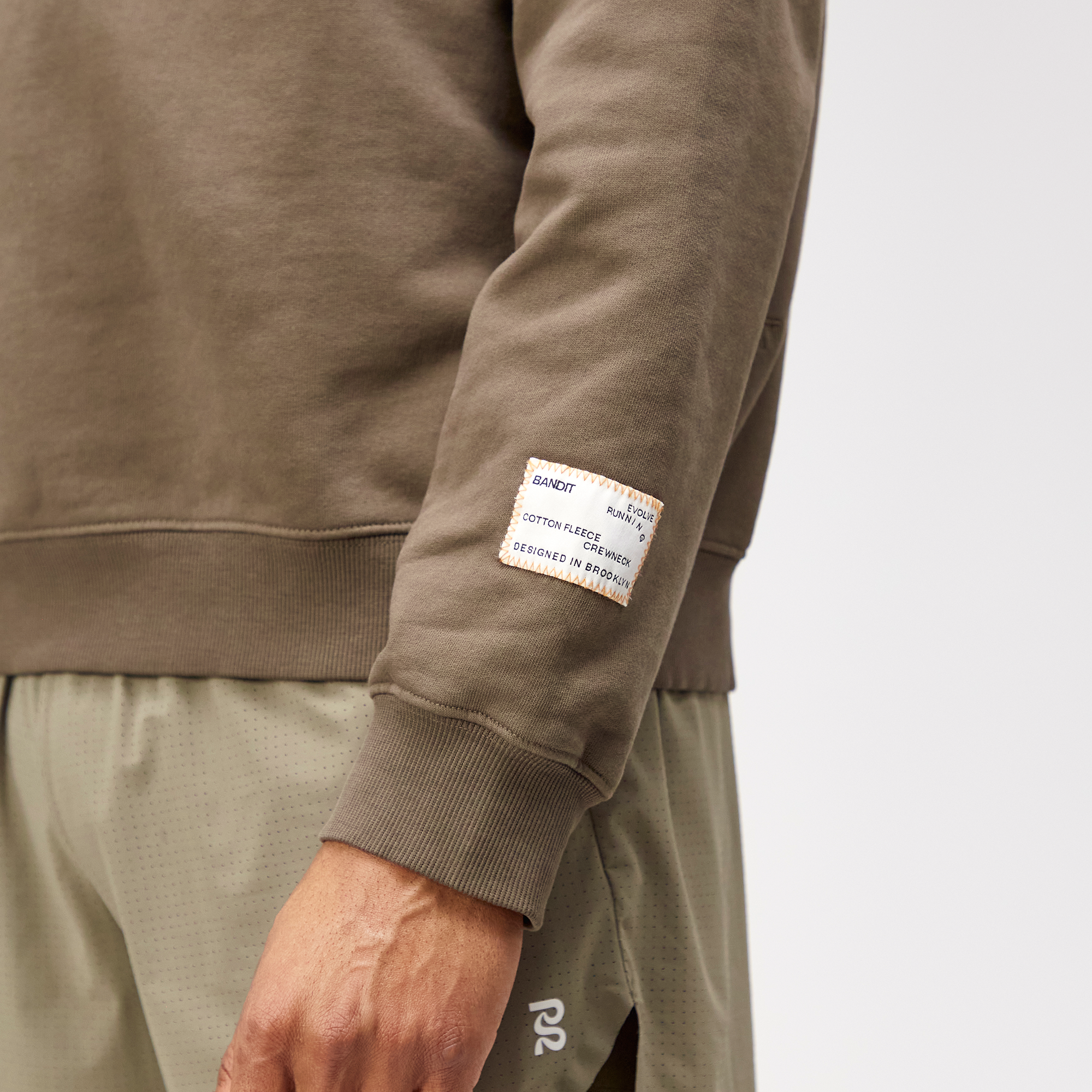 Cotton Fleece Crewneck - Unisex, Dark Fatigue