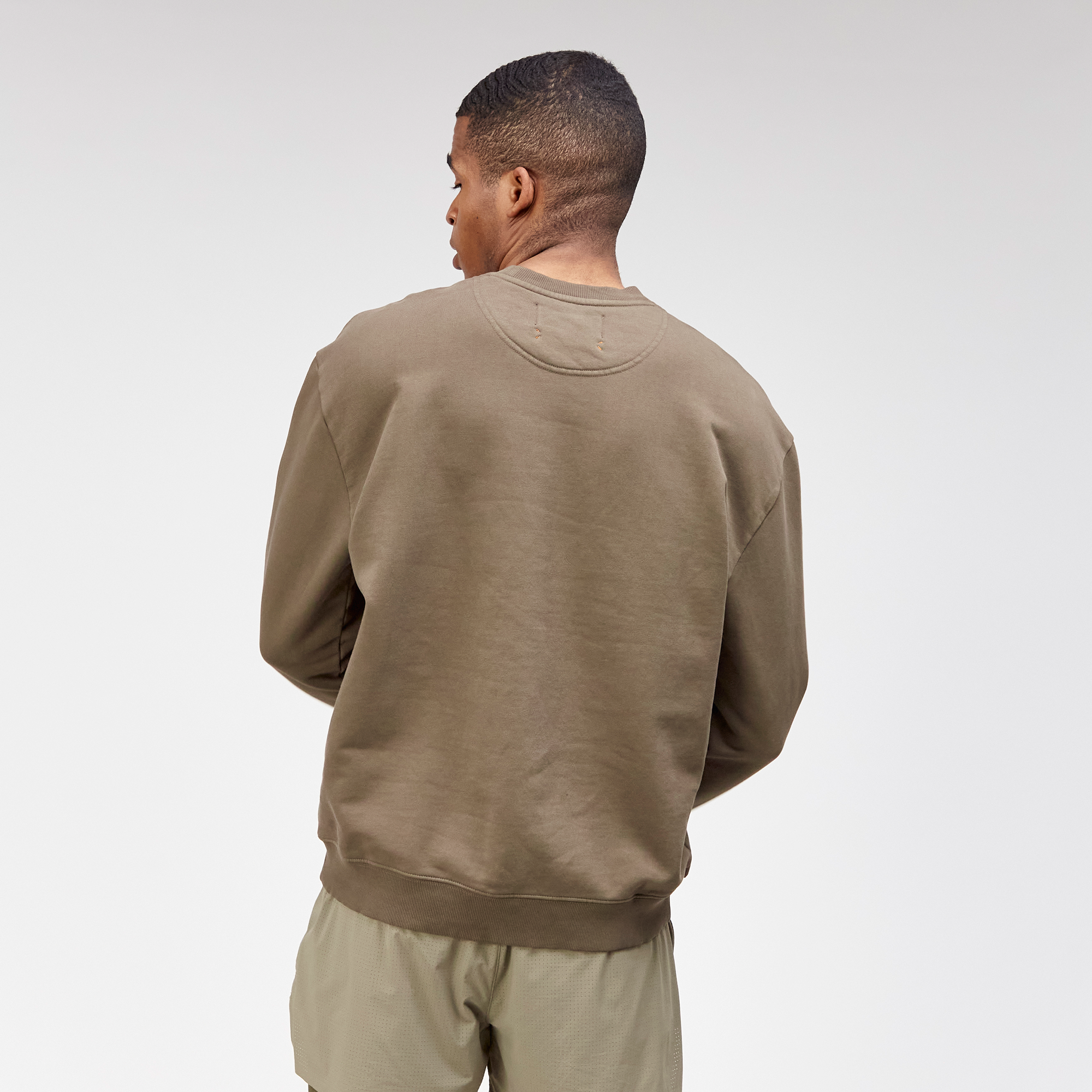 Cotton Fleece Crewneck - Unisex, Dark Fatigue