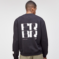 Thumbnail of Cotton Fleece Abstract Grid Crewneck - Unisex, Black