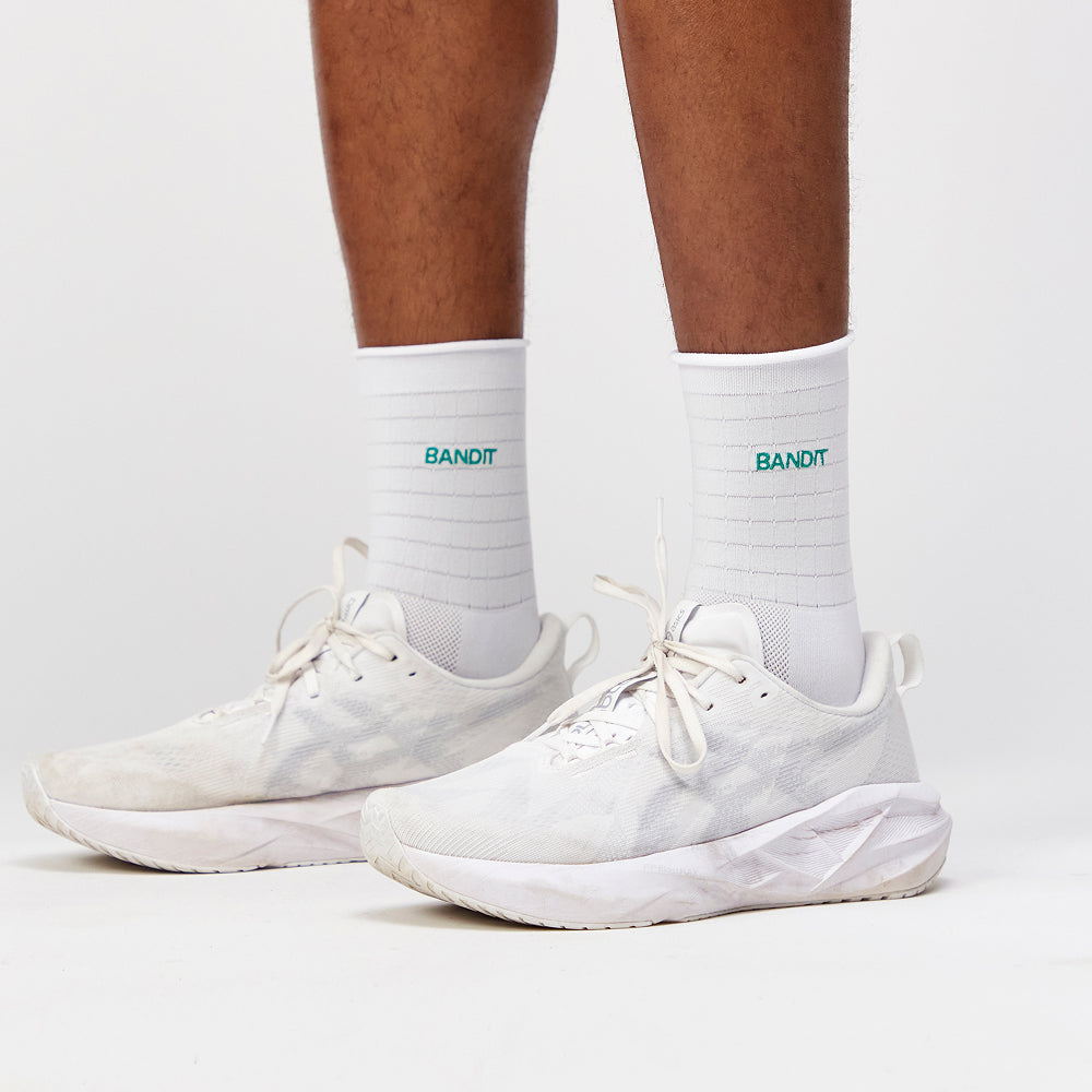 Grid Knit™ Socks - White with Gulfstream - 2 Pack