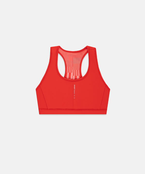 Women's Vanisher™ Reverso™ Scoop Neck Run Bra - Growing Grid - Poppy