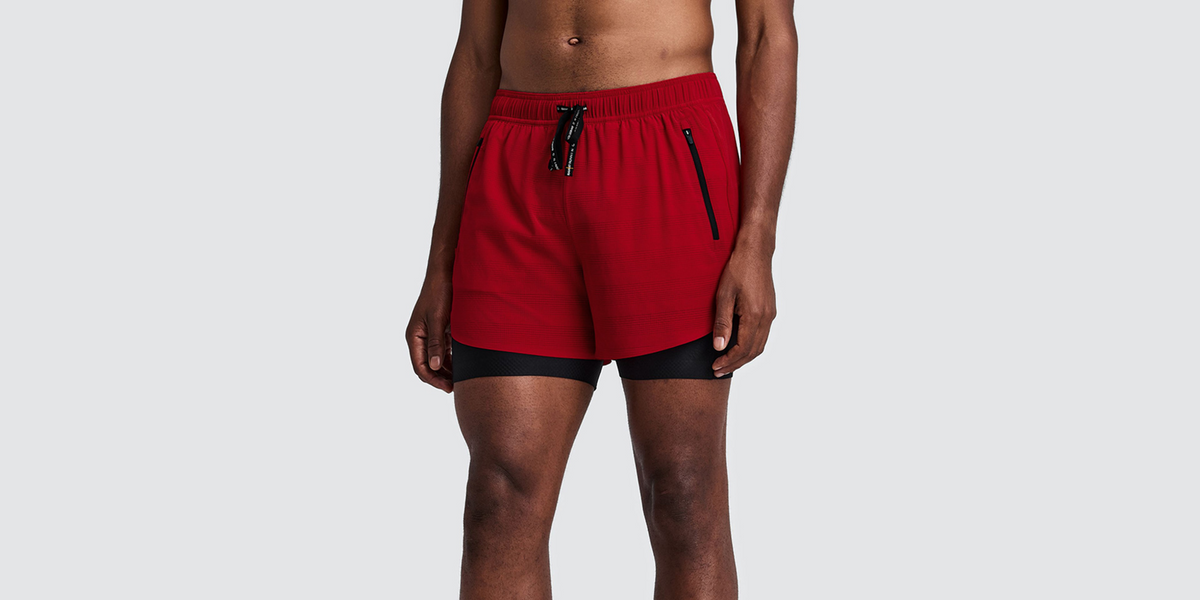 Men's CoolGrid™ 2-in-1 Run Shorts - Oxide Red