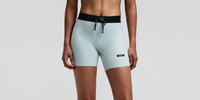Thumbnail of Women's Striped Cadence™ 5" Compression Shorts - Mist / Lagoon