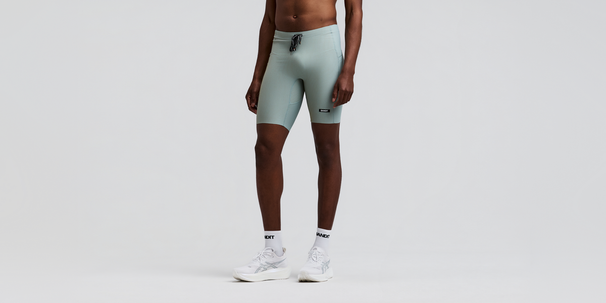Men's Striped Cadence™ Half Tights - Lagoon / Copal
