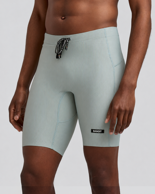 Men's Striped Cadence™ Half Tights - Lagoon / Copal