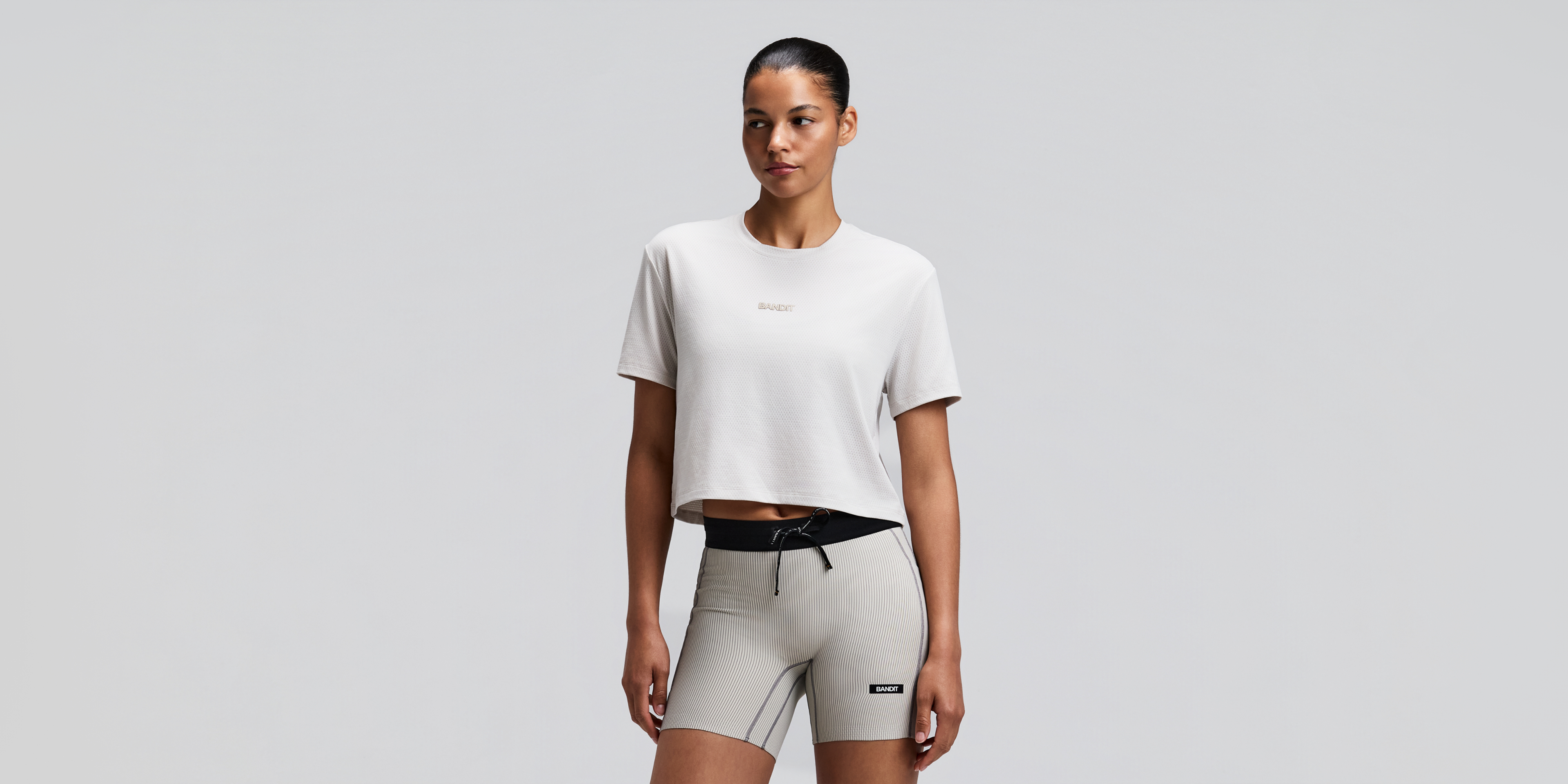 Women's Micromesh™ Cropped Run Tee - Plaster