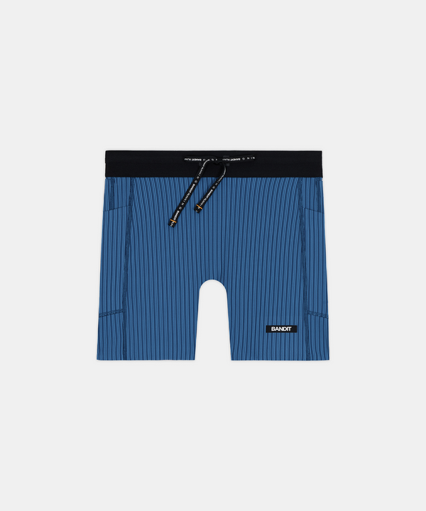 Women's Striped Cadence™ 5" Compression Shorts - Ink Blue / Aegean