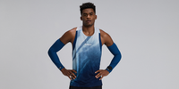 Thumbnail of Striped Cadence™ Compression Sleeves - Ink Blue / Aegean