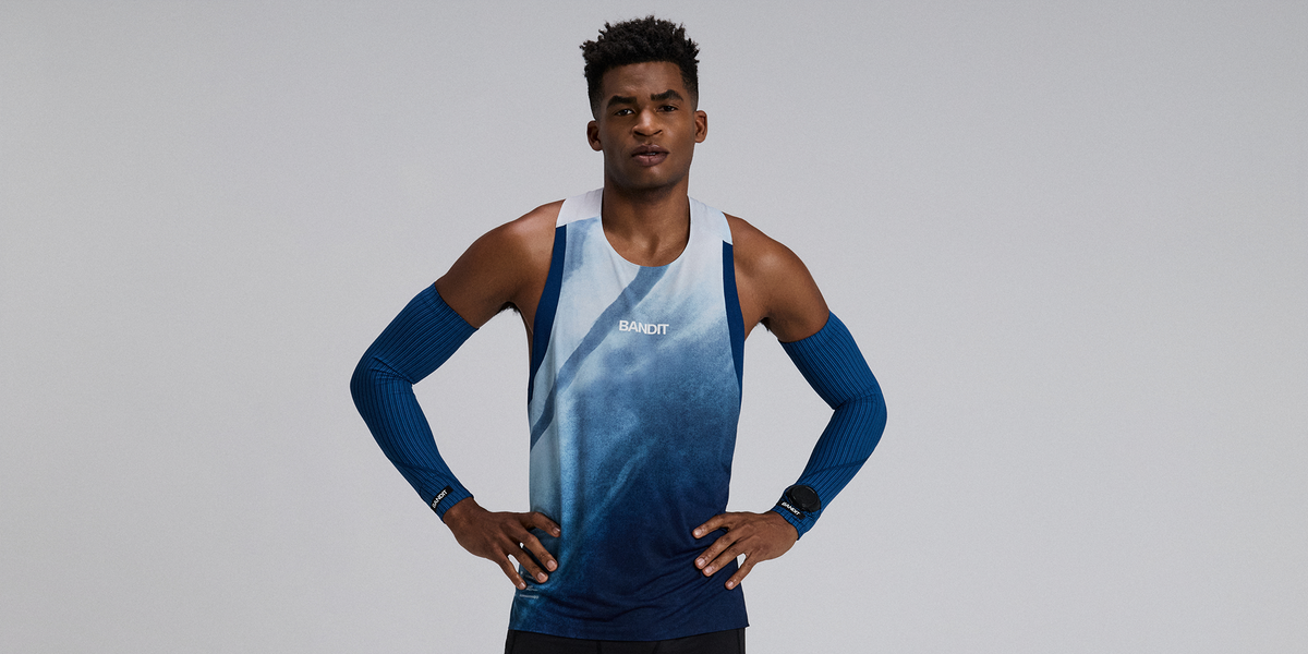 Striped Cadence™ Compression Sleeves - Ink Blue / Aegean