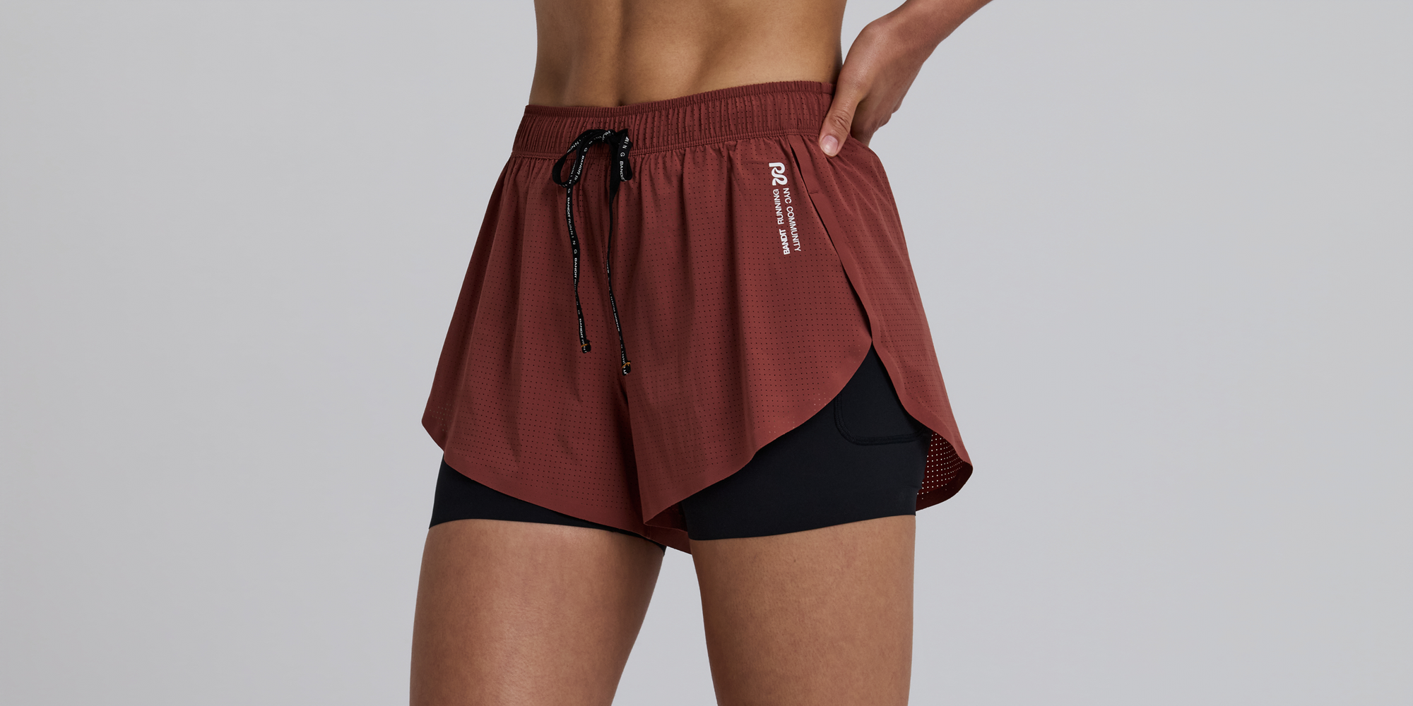 Women's Vento™ 2-in-1 Run Short - Mahogany / Black