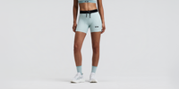 Thumbnail of Women's Striped Cadence™ 5" Compression Shorts - Mist / Lagoon