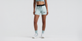 Thumbnail of Women's Striped Cadence™ 5" Compression Shorts - Mist / Lagoon