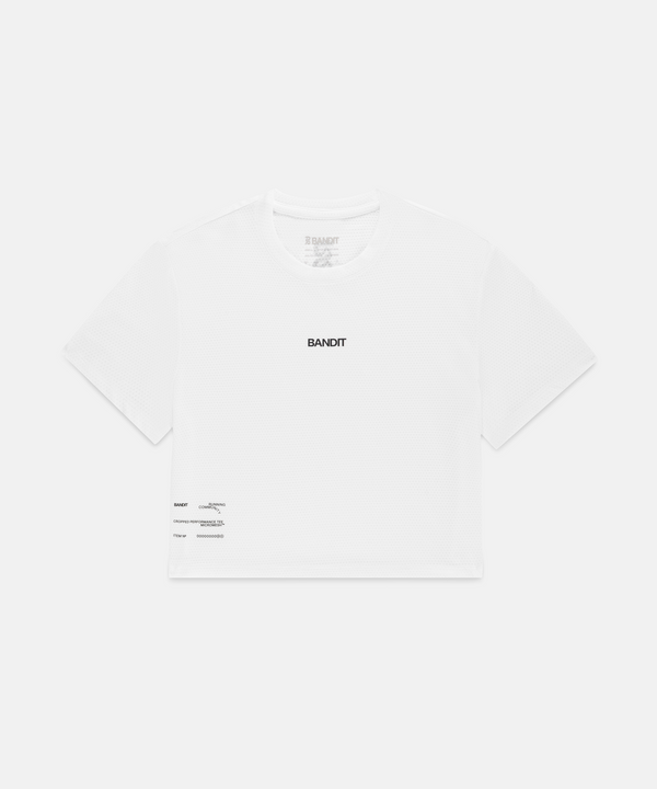 Women's Micromesh™ Cropped Run Tee - White