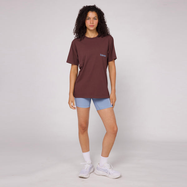 The Community Tee, Unisex - Chocolate with Smokey Blue
