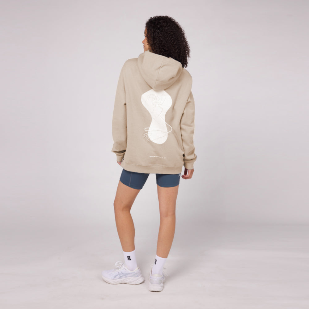 The Cotton Fleece Abstract Thinker Hoodie - Unisex, Stone