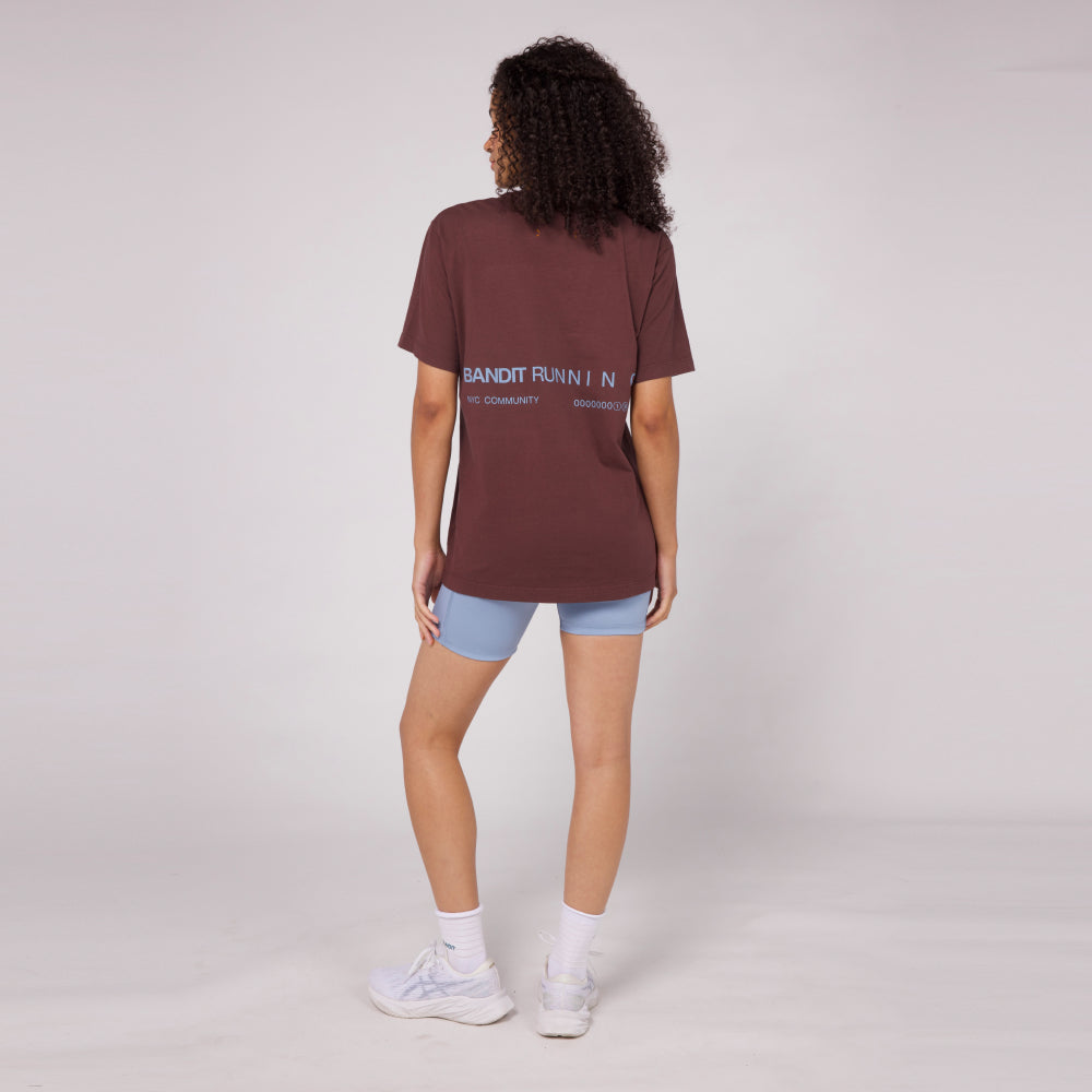 The Community Tee, Unisex - Chocolate with Smokey Blue