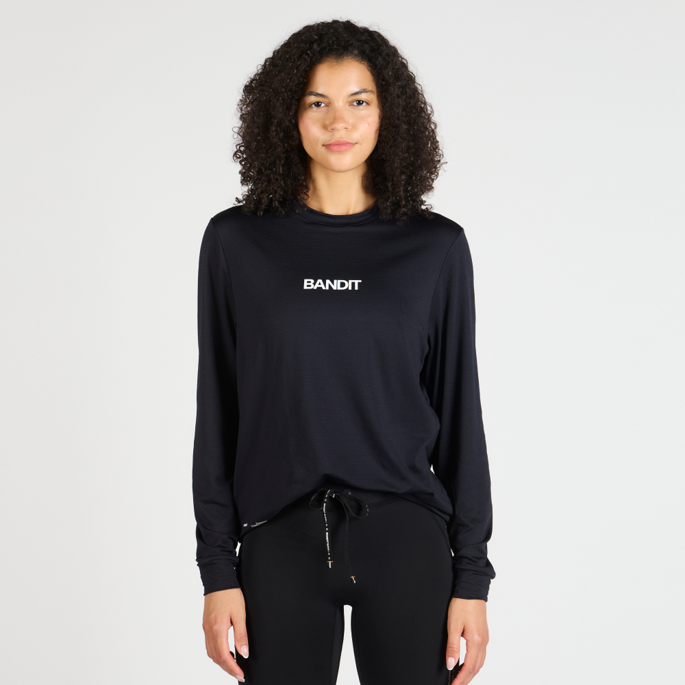 Micromesh™ "Topographic" Long Sleeve Tee - Unisex, Black