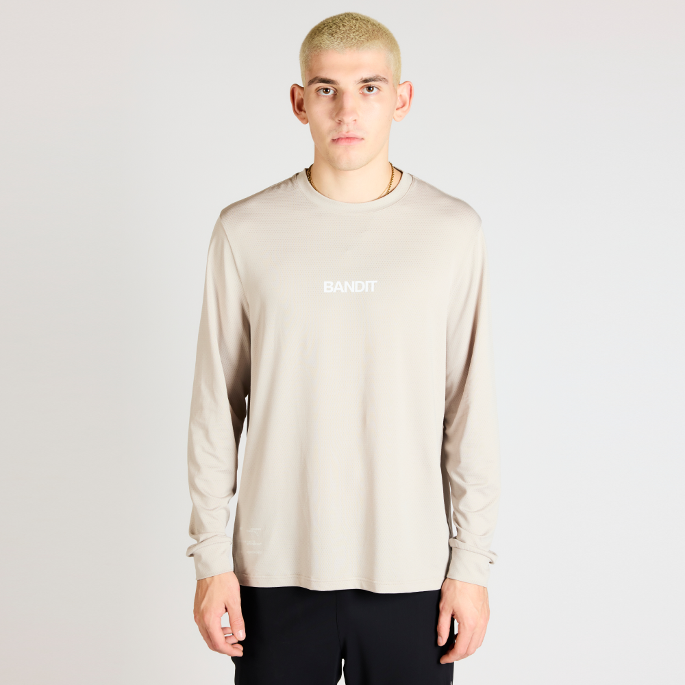 Micromesh™ "Evolve Wave" Long Sleeve Tee - Unisex, Stone