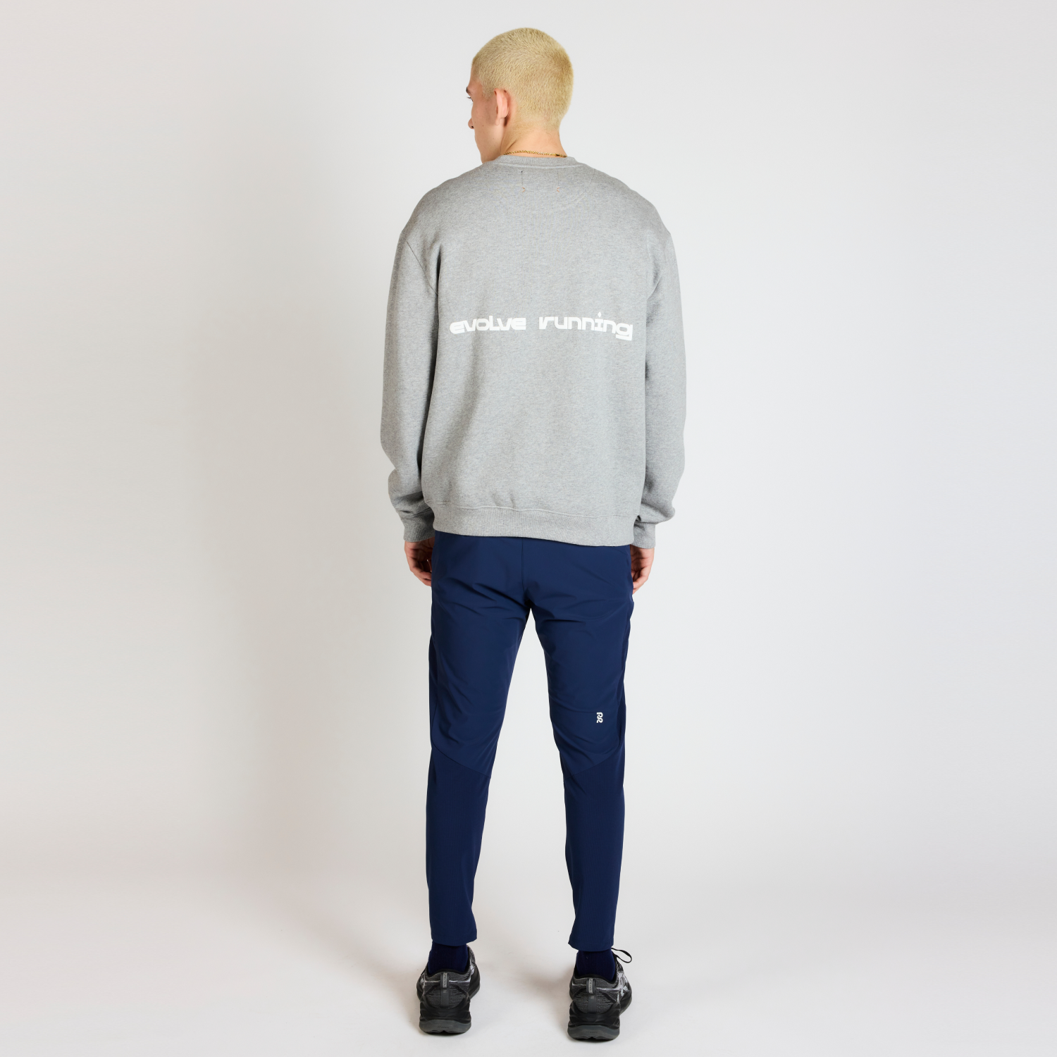 Cotton Fleece Evolve Running Crewneck - Heather Grey