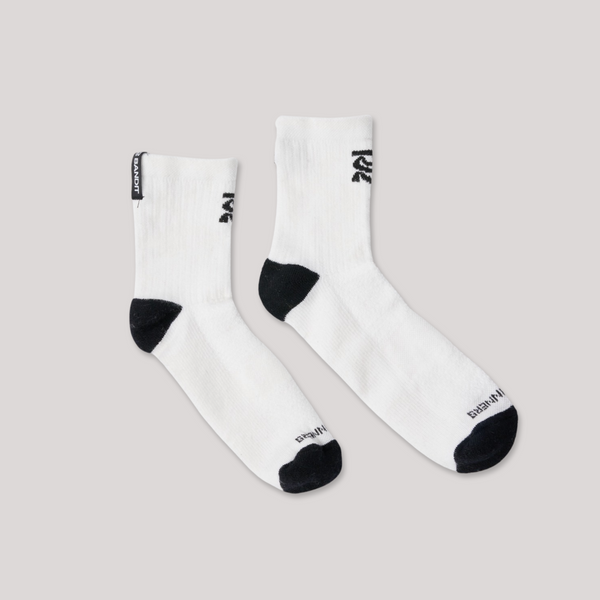 Wool Socks with A Logo - Black - Xs