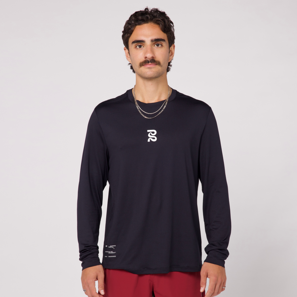 Micromesh™ "For the Long Run" Long Sleeve Tee - Unisex, Black